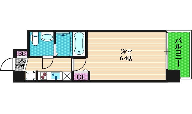 大阪市東成区神路のマンションの間取り