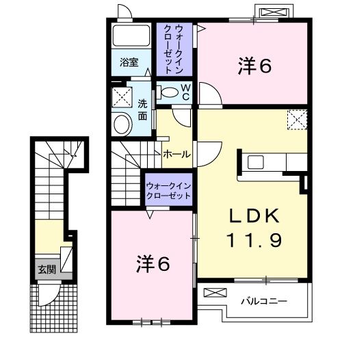 富士市宇東川東町のアパートの間取り