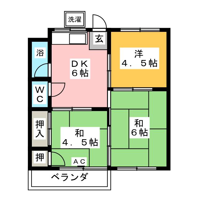 フラワーハイツ下大切の間取り