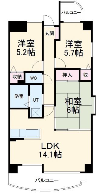 メゾンドール天神の間取り