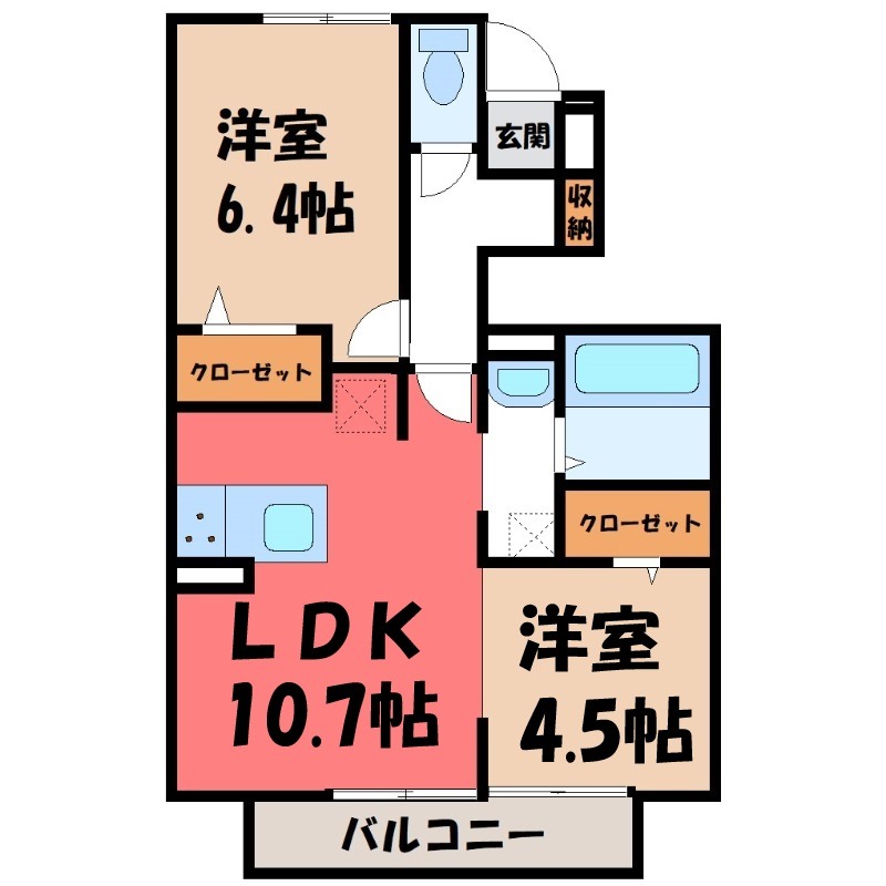 ラ・ルミエール Bの間取り