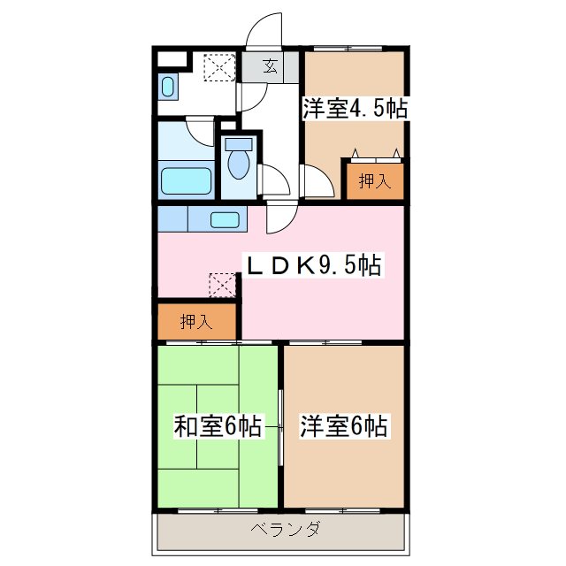 松本市征矢野のマンションの間取り