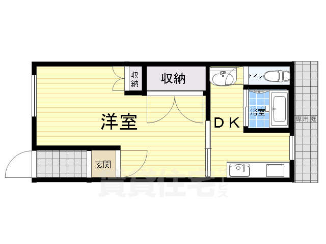 奈良市鳥見町のアパートの間取り