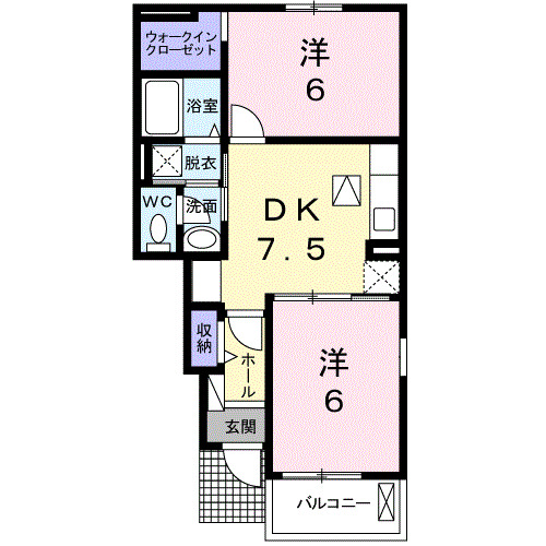 足柄上郡開成町延沢のアパートの間取り