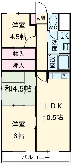 名古屋市守山区白沢町のマンションの間取り