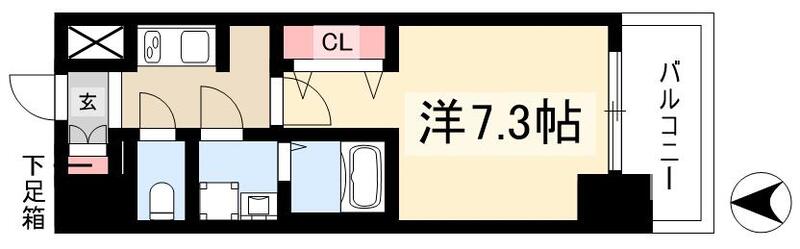 S-RESIDENCE亀島駅前ascentの間取り