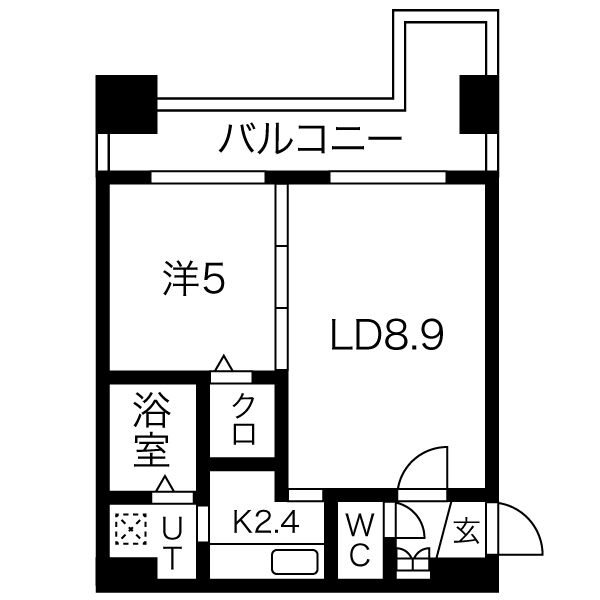 札幌市電 西線１１条駅 徒歩6分 8階建 築22年の間取り写真