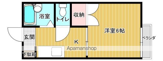 ＪＲ可部線 下祇園駅 徒歩17分 2階建 築33年の間取り写真