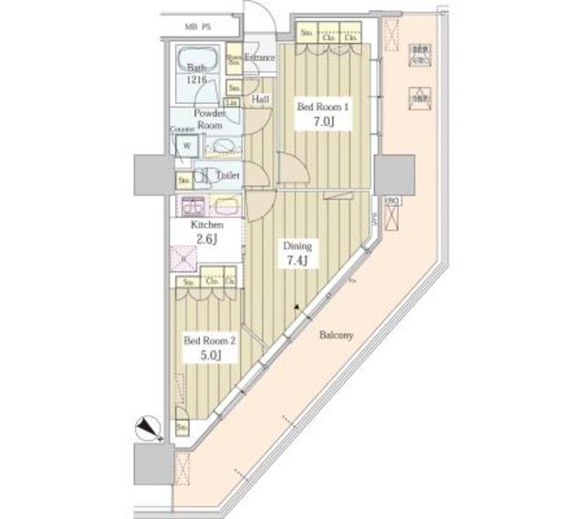 ユニゾンタワーの間取り写真