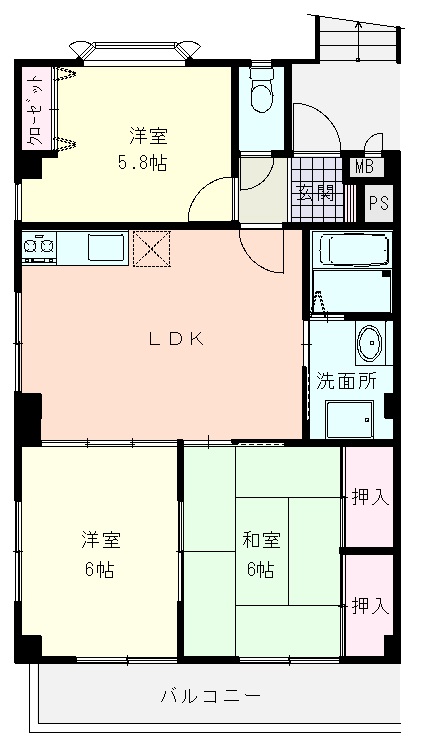 パーシモン長町の間取り