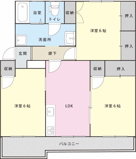 小田急ハイツ８号棟の間取り