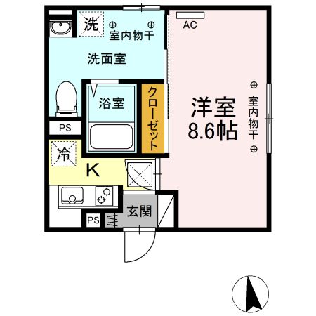 上越市西城町のアパートの間取り