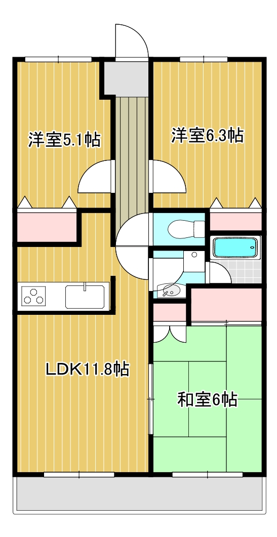 静岡県三島市谷田（マンション）の賃貸物件の間取り