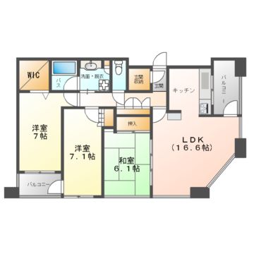 守口市大日東町のマンションの間取り