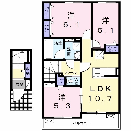 【アット横小路の間取り】