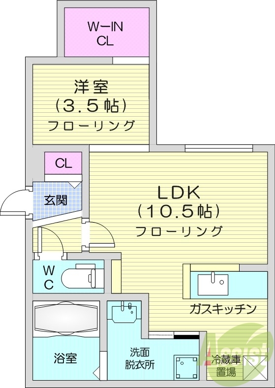 エアフォルク学園前の間取り