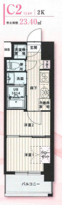 【福岡市博多区堅粕のマンションの間取り】