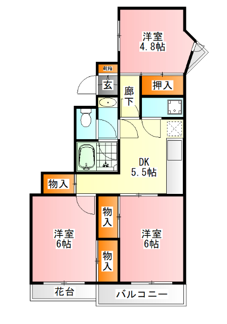 ベルメゾン（新町）の間取り