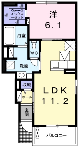 【神崎郡福崎町福崎新のアパートの間取り】