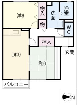 サニーコート下箕田Ｂ棟の間取り