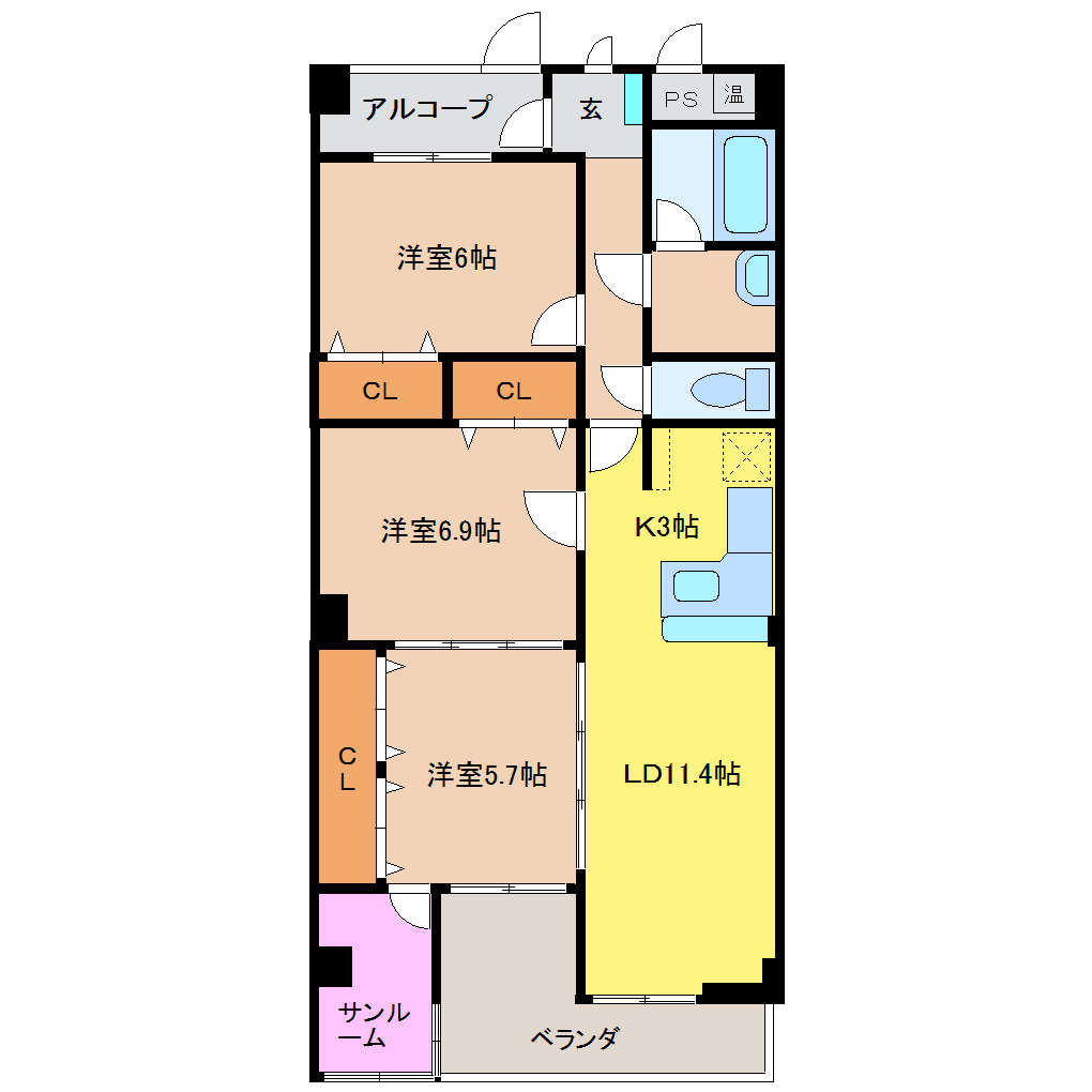 さくらいマンション石田浜の間取り