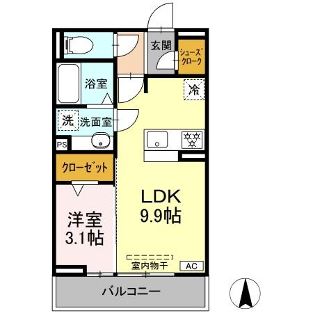 可児市下恵土のアパートの間取り