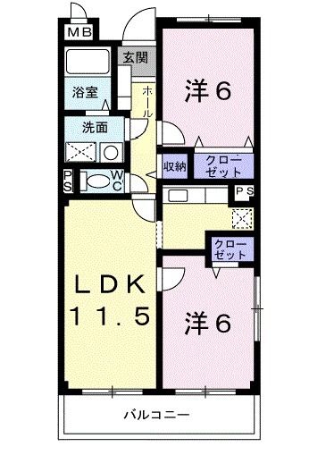 【福島市南矢野目のアパートの間取り】