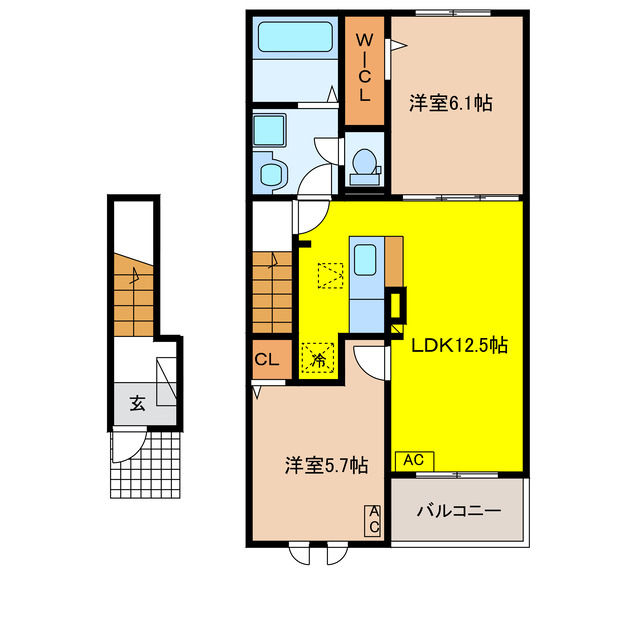 羽島郡笠松町北及のアパートの間取り