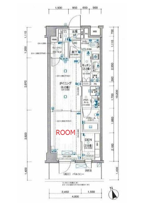 横浜市中区赤門町のマンションの間取り