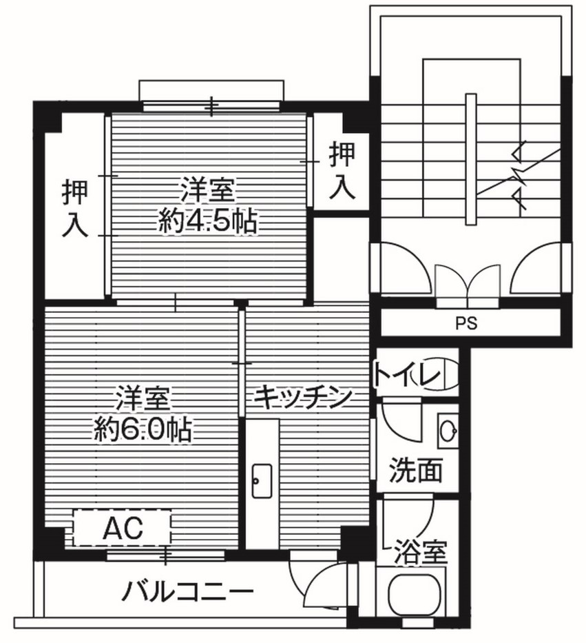 青森市大字荒川のマンションの間取り