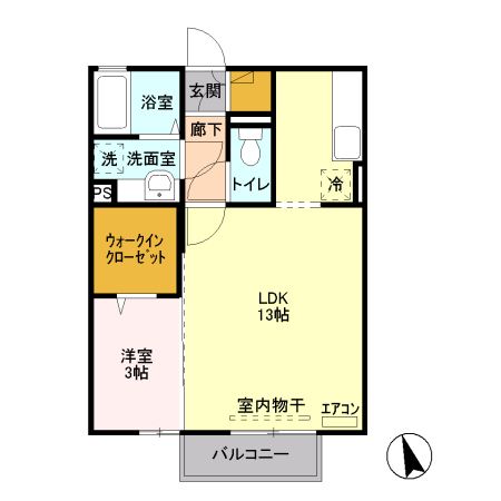 Ｅ-ＲＯＯＭ小森西の間取り