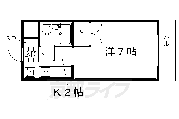 城陽市枇杷庄のマンションの間取り