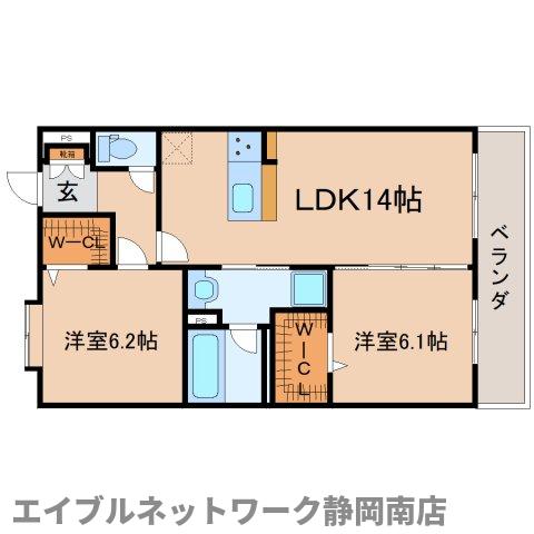 静岡市駿河区中原のマンションの間取り