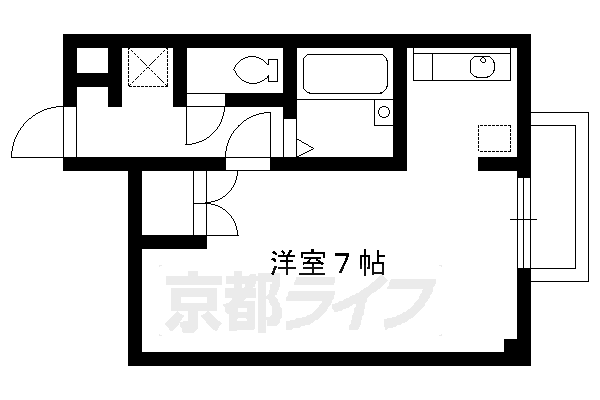 京都市北区紫竹西大門町のマンションの間取り