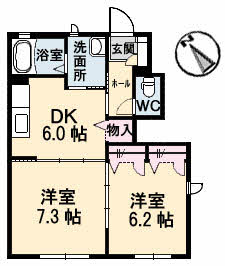 広島市安佐南区八木のアパートの間取り