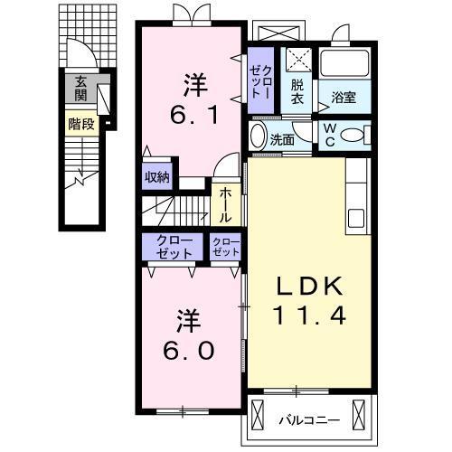 ［大東建託］プロムナードさくら３番館の間取り