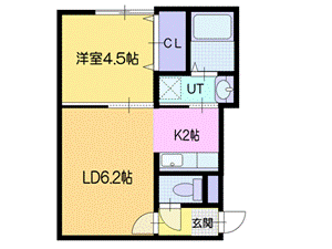 小樽市稲穂のマンションの間取り