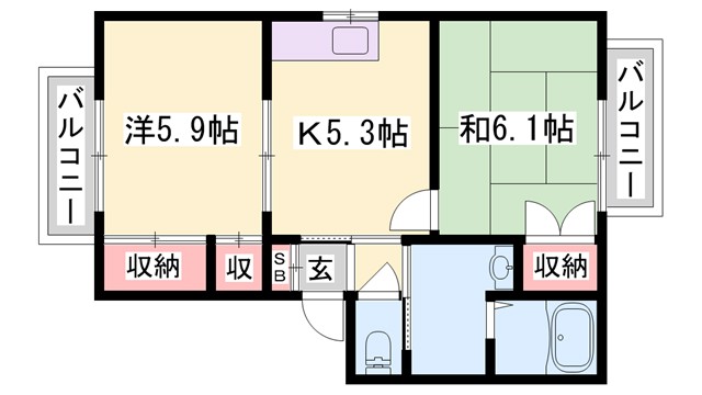 どりーむハイツ上中の間取り