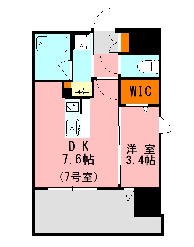 福岡市博多区石城町のマンションの間取り