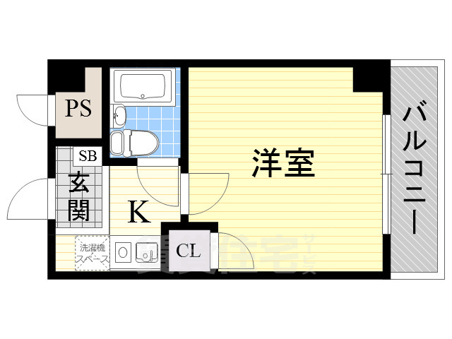 大阪市西淀川区野里のマンションの間取り