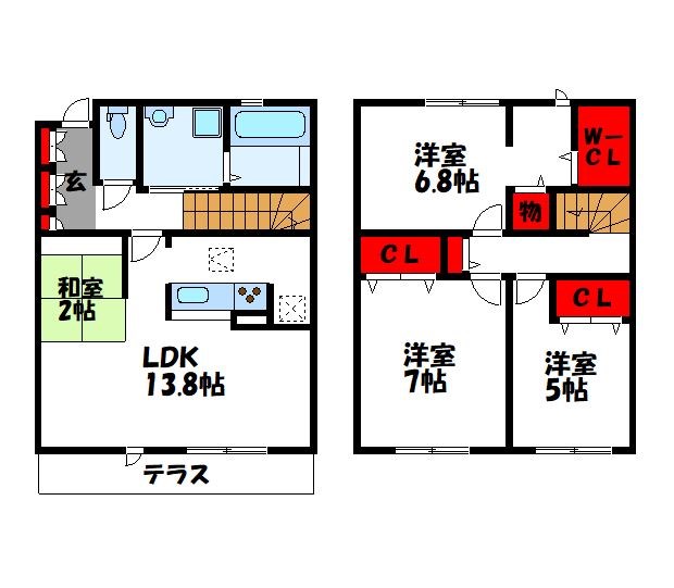 【コンフォルタ柚月　B棟の間取り】