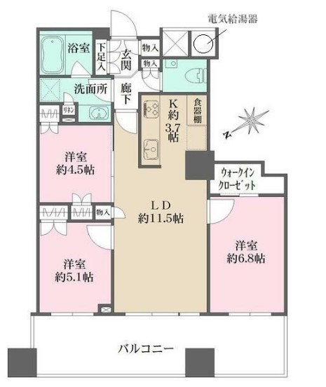 ザ・パークハウス西新宿タワー60の間取り