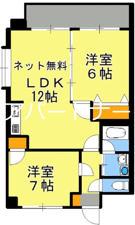 鹿児島市下荒田のマンションの間取り