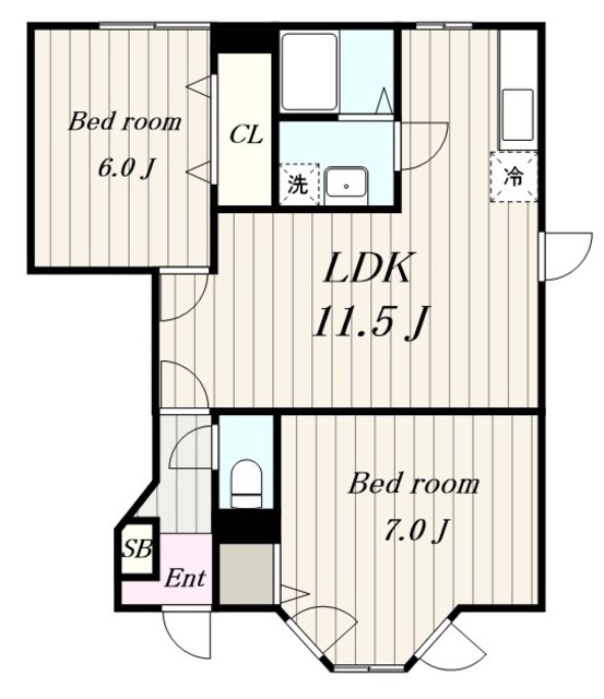 【相模原市中央区田名のアパートの間取り】