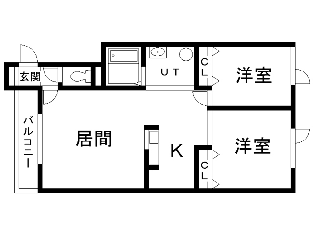 旭川市宮下通のアパートの間取り