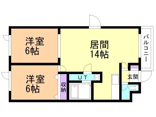 札幌市北区屯田九条のマンションの間取り