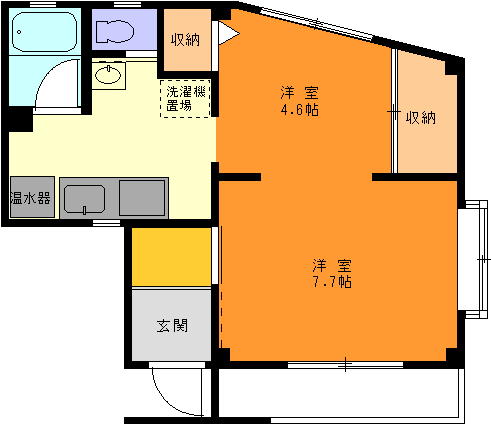 豊橋市富本町のアパートの間取り