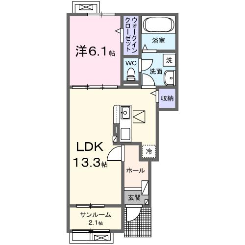 四国中央市上柏町のアパートの間取り