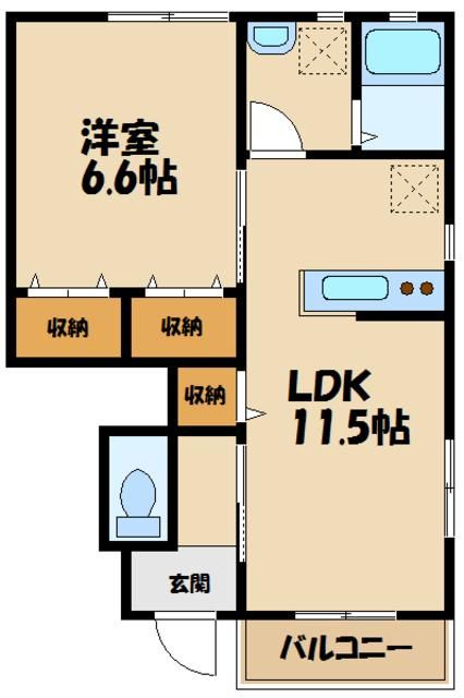 海老名市国分北のアパートの間取り