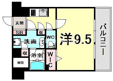 神戸市灘区琵琶町のマンションの間取り